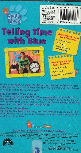 Blue 039 s Clues Telling Time with Blue VHS TV Series | eBay