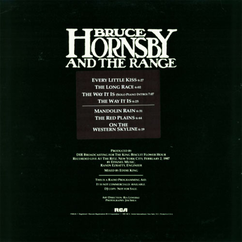 Bruce Hornsby Live The Way It Is Tour Promo LP