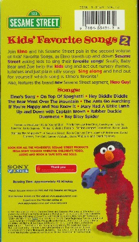 Sesame Street - Kids' Favorite Songs 2 - VHS TV Series | eBay